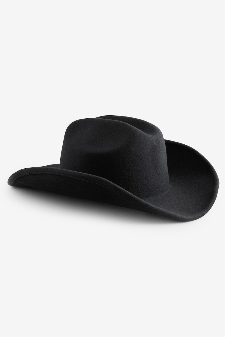 Black Cattleman Westen Hat with 100% Wool - Image 1 of 5