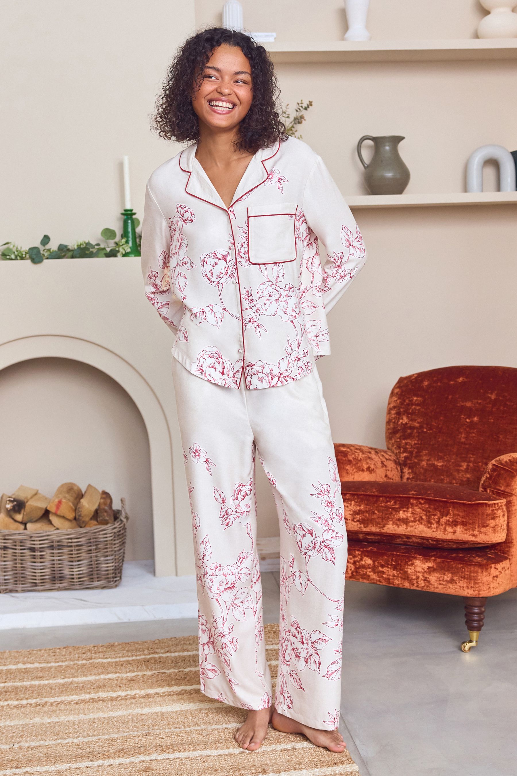 Buy Laura Ashley Green Pollington Roses Button Through Pyjama Set from Next Kuwait