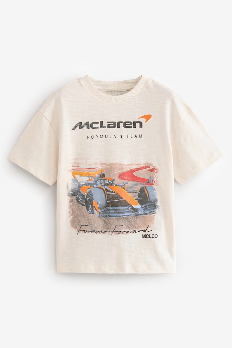 Ecru White McLaren Licensed Short Sleeve 100% Cotton T-Shirt (3-16yrs) - Image 1 of 3