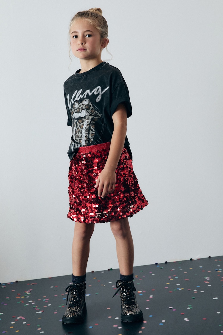 Red Sequin Skirt (3-16yrs) - Image 2 of 7