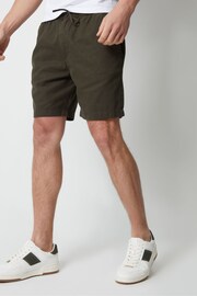 Threadbare Forest Green Cotton Lyocell Jogger Style Shorts - Image 3 of 5