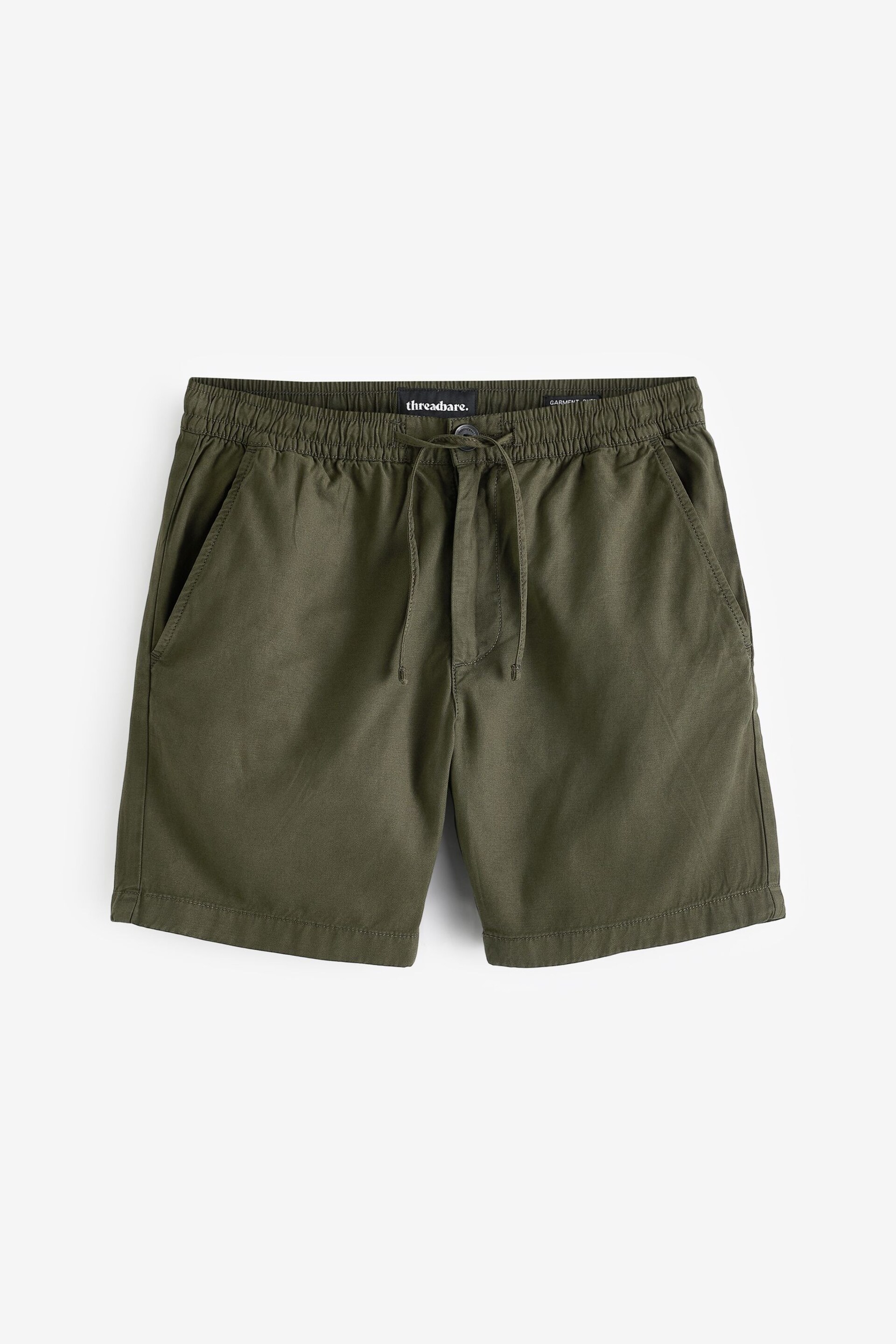 Threadbare Forest Green Cotton Lyocell Jogger Style Shorts - Image 5 of 5