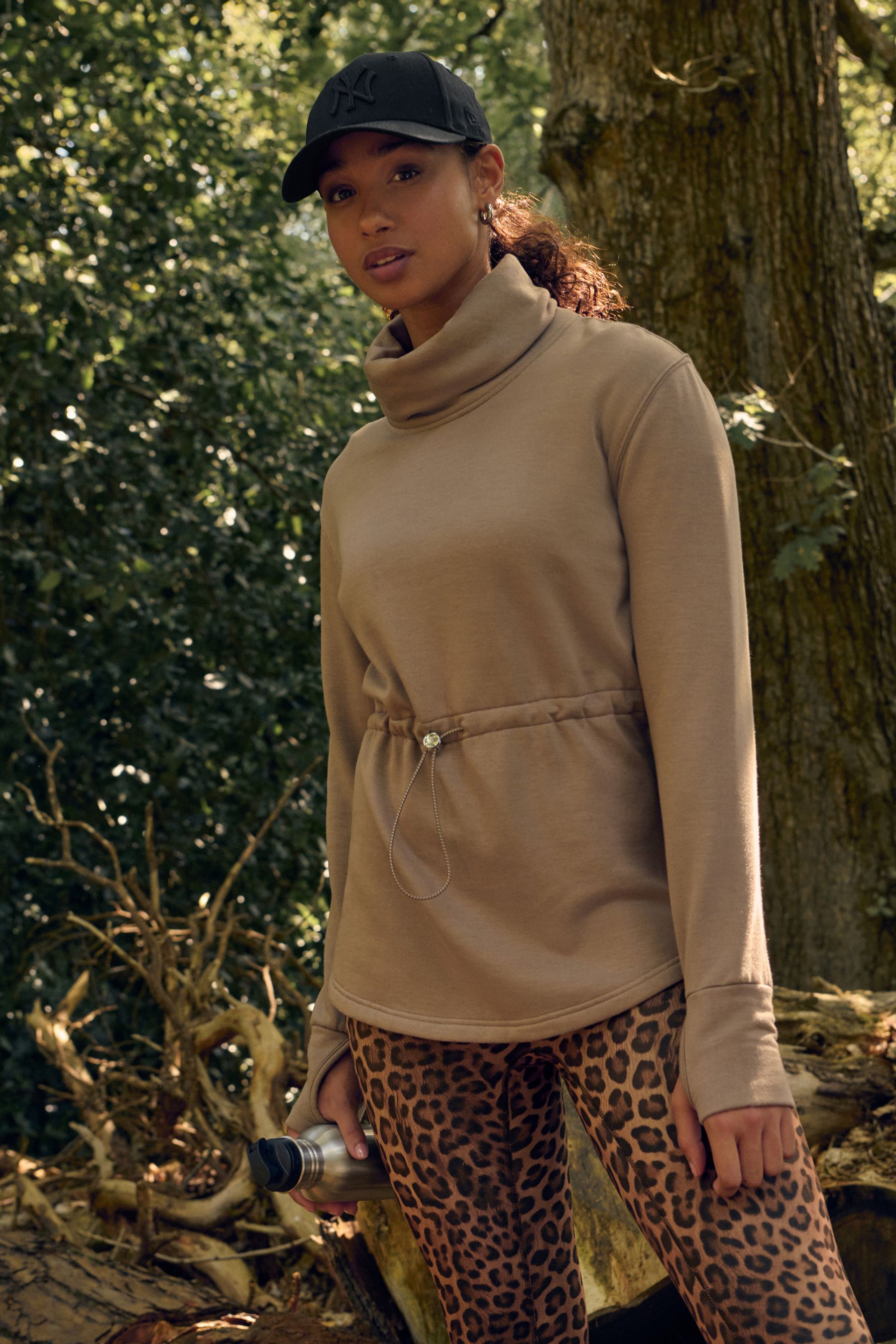 Cowl neck workout top store
