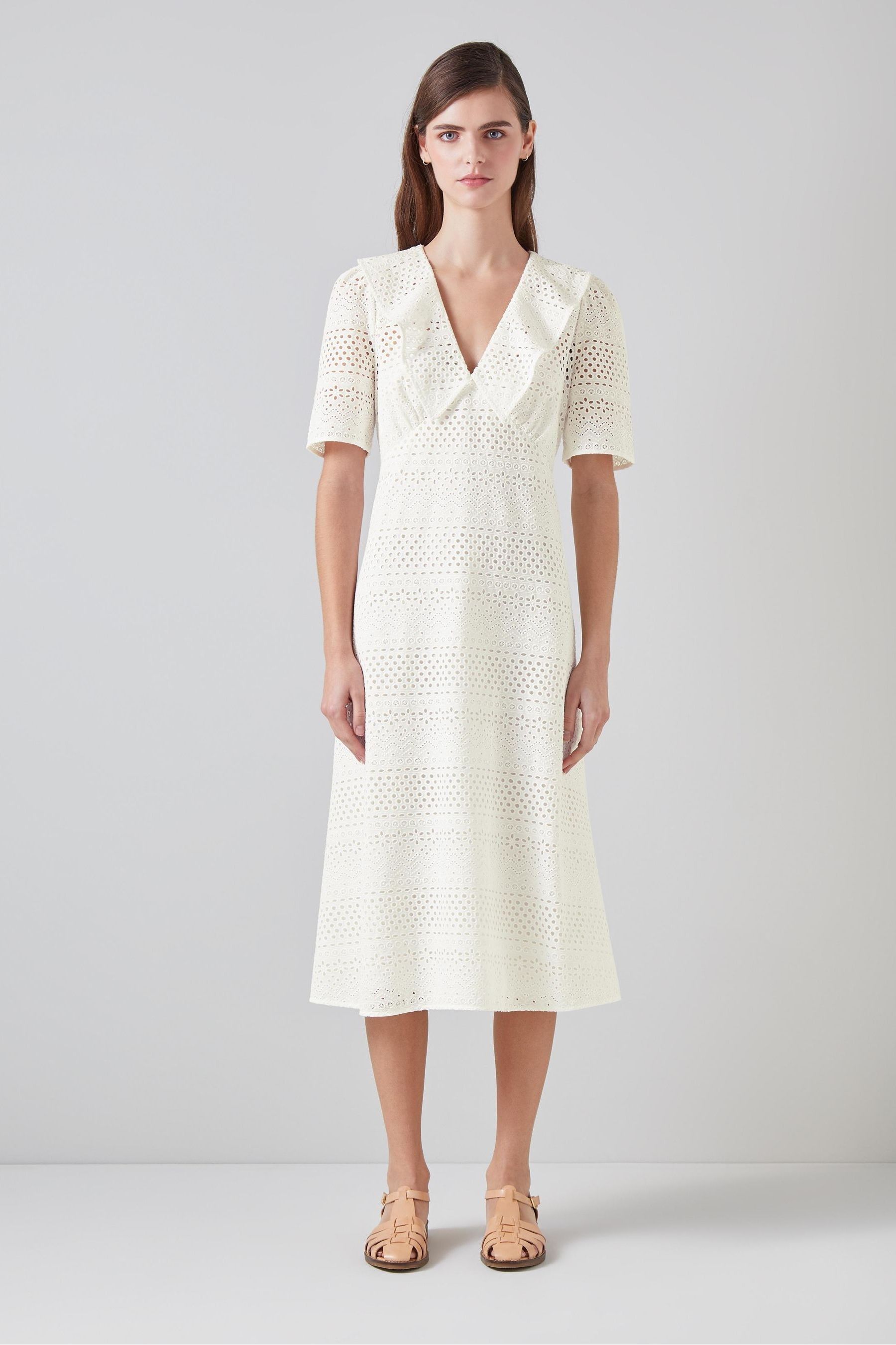 Buy LK Bennett Ella Broderie Anglaise Dress from Next Luxembourg