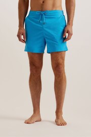 Ted Baker Blue Colne Plain Textured Swim Shorts - Image 1 of 6