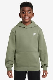 Nike Oil Green Club Fleece Overhead Hoodie - Image 1 of 3