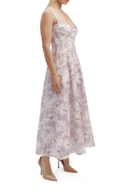 Bardot White/Purple Adaline Broderie Midi Dress - Image 3 of 4