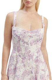 Bardot White/Purple Adaline Broderie Midi Dress - Image 4 of 4