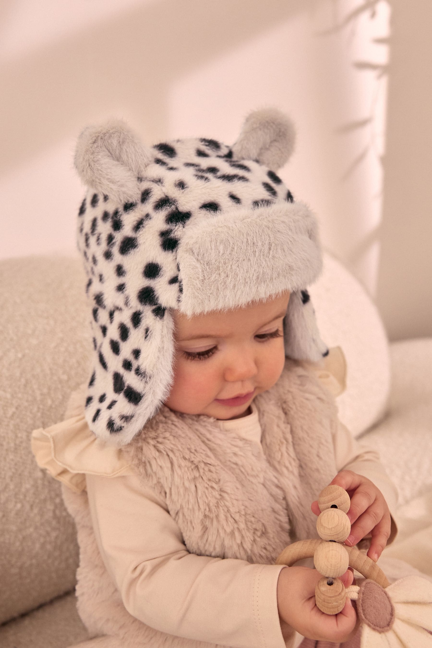 Buy Animal Print Faux Fur Baby Trapper Hat 0mths 2yrs from the Next UK online shop