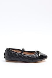 River Island Black Girls Quilted Bow Ballerinas - Image 1 of 5