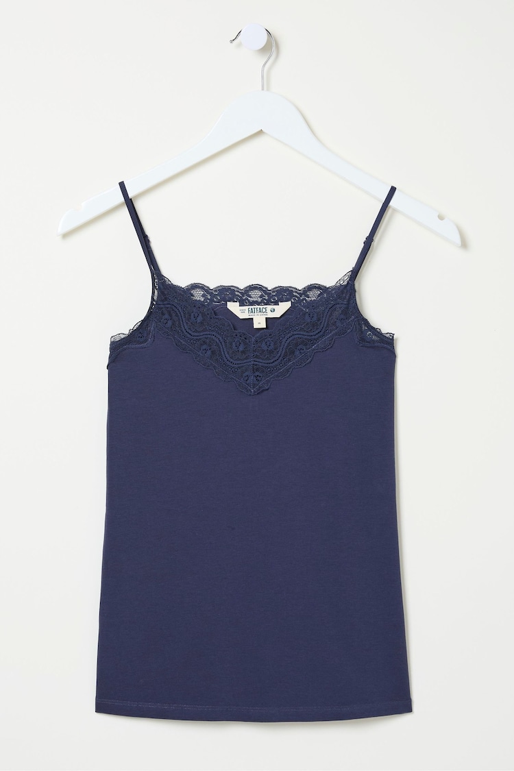 FatFace Blue V-Neck Lace Vest - Image 5 of 5