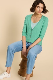 White Stuff Green Naria V-Neck Cardigan - Image 3 of 7