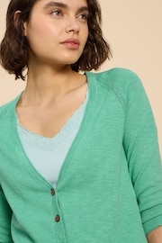 White Stuff Green Naria V-Neck Cardigan - Image 4 of 7