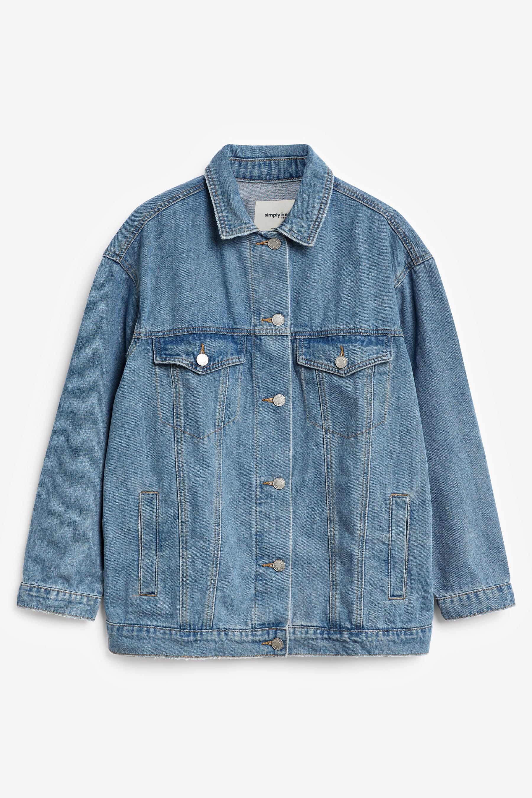 Buy Simply Be Blue Boyfriend Denim 100 Cotton Jacket from Next Luxembourg