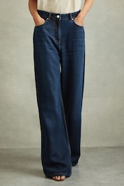 Reiss Dark Blue Lyle Petite Lightweight Viscose Blend Relaxed Jeans - Image 1 of 6