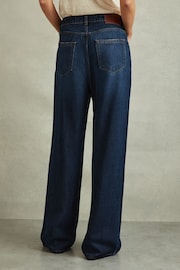 Reiss Dark Blue Lyle Petite Lightweight Viscose Blend Relaxed Jeans - Image 4 of 6