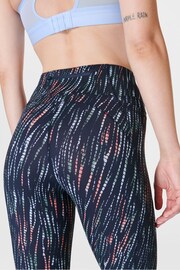 Sweaty Betty Green Grid Geo Print 7/8 Length Aerial Core Workout Leggings - Image 5 of 9