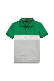 Tommy Hilfiger Blue Colourblock Polo Top - Image 1 of 2