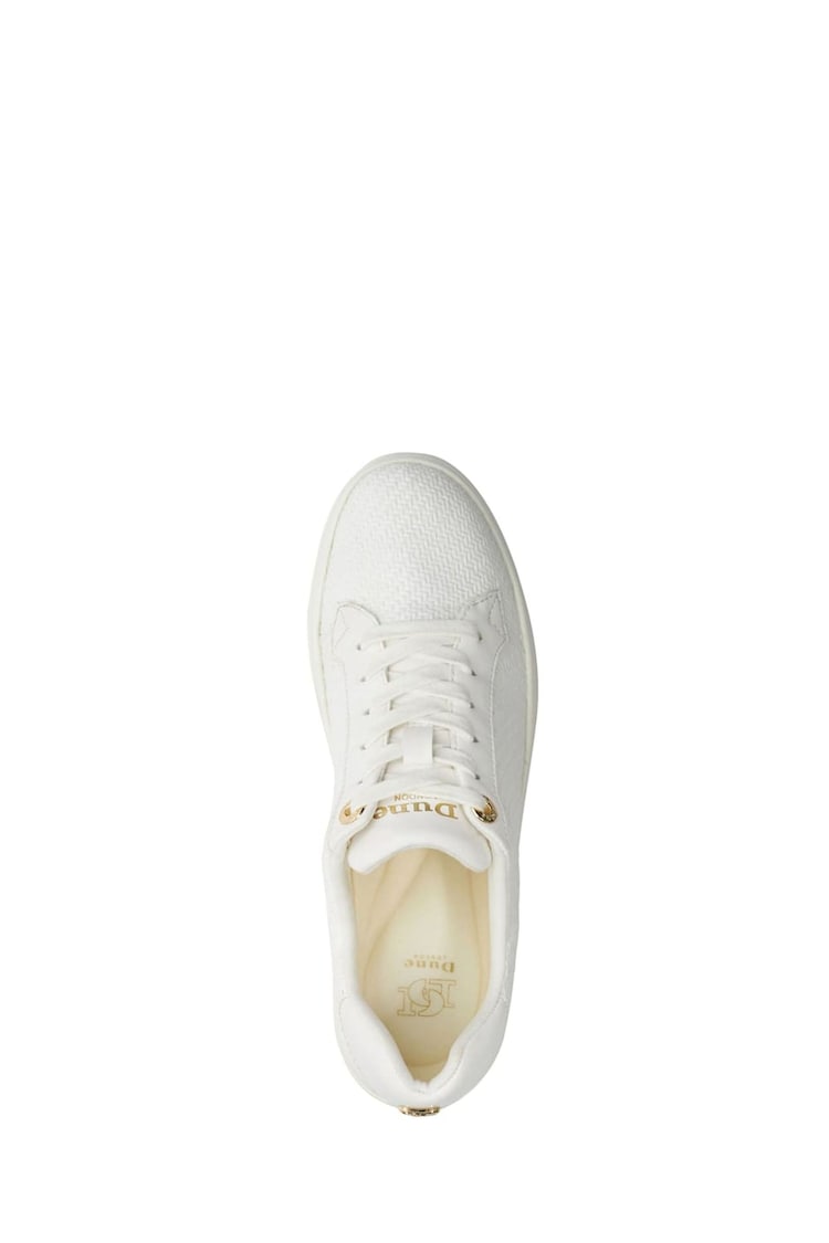 Dune London White Episode Leather Platform Trainers - Image 5 of 5