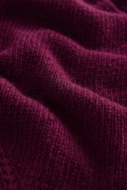 Berry Red Soft Touch Seam Detail Button Through Knitted Cardigan - Image 7 of 7