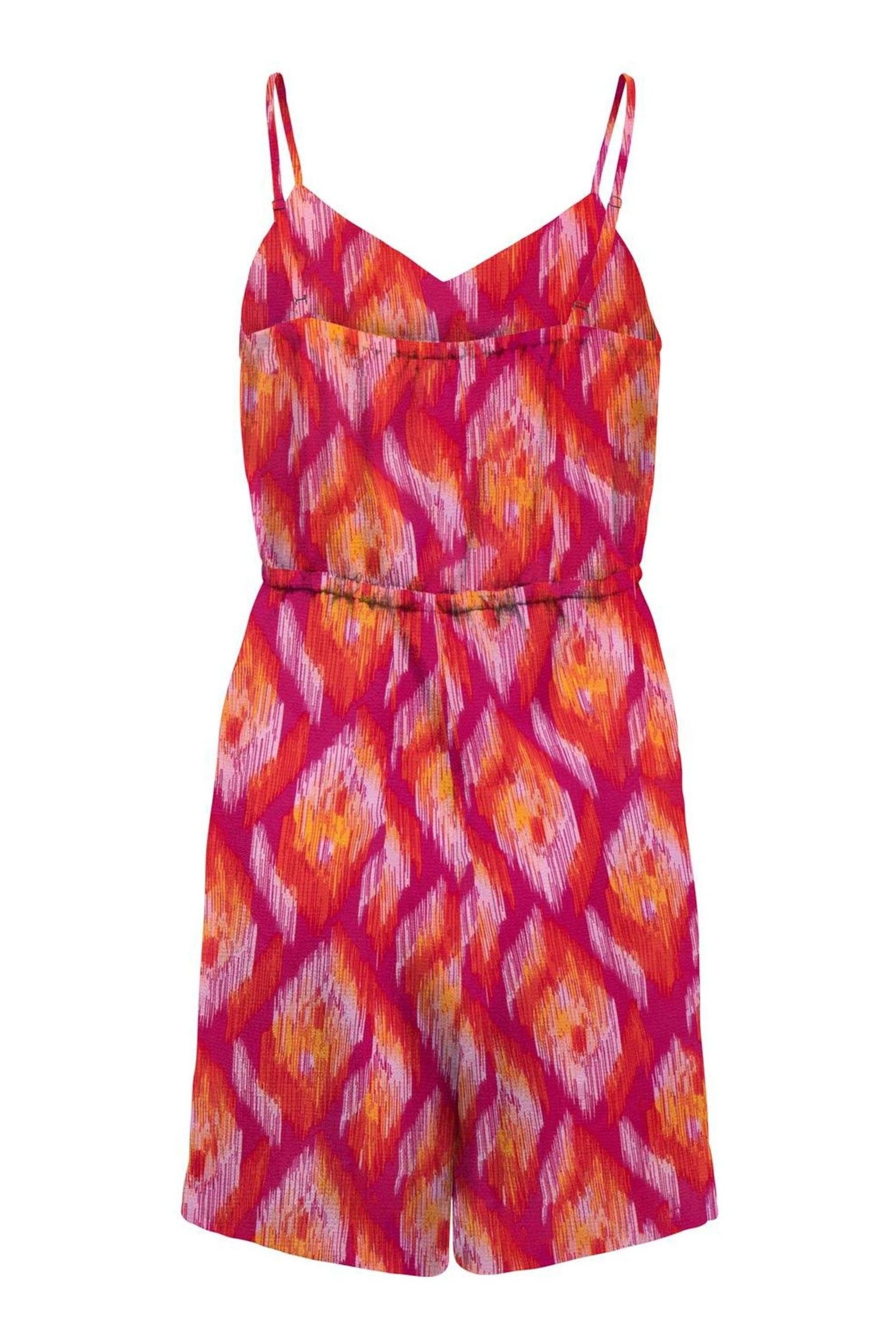 ONLY Purple Mosaic Print Ruffle Cami Playsuit - Image 4 of 4