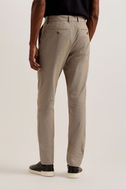 Ted Baker Brown Slim Fit Turney Dobby Chino Trousers - Image 3 of 5