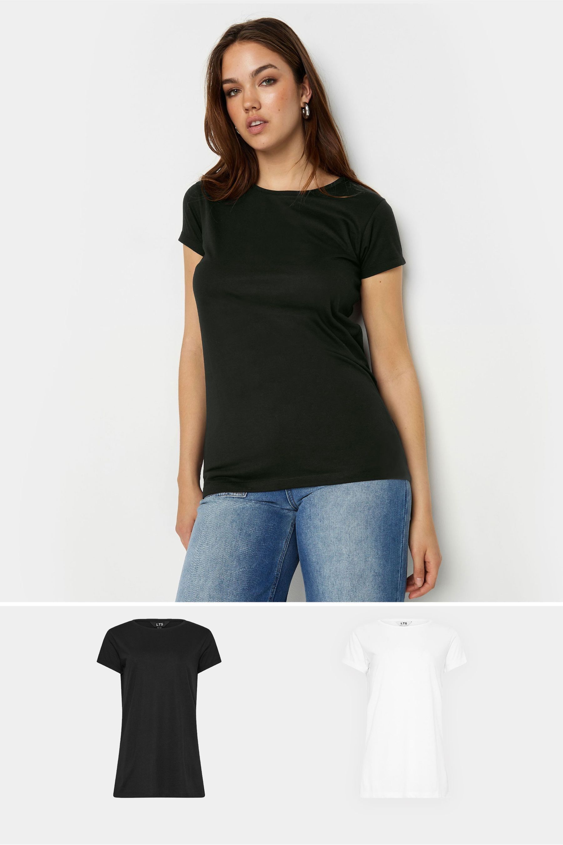 Buy Long Tall Sally Black T Shirt 2 Pack from Next Oman