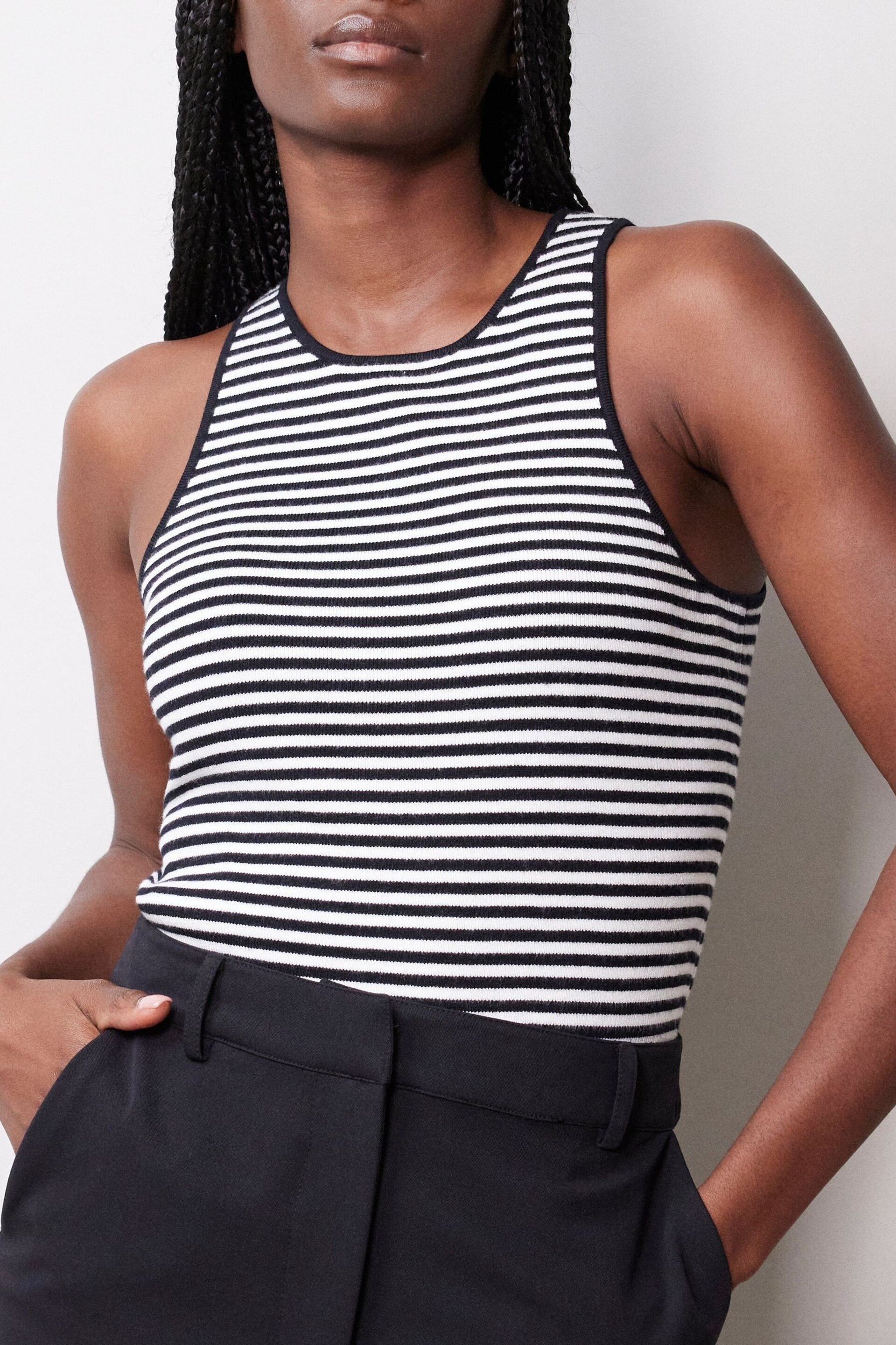 Albaray Stripe Black Tank Top - Image 3 of 4