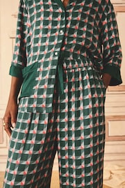 Cath Kidston Green Check Woven Viscose Pyjama Set - Image 4 of 4