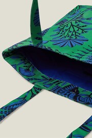 Accessorize Green Canvas Fan Print Shopper - Image 4 of 4