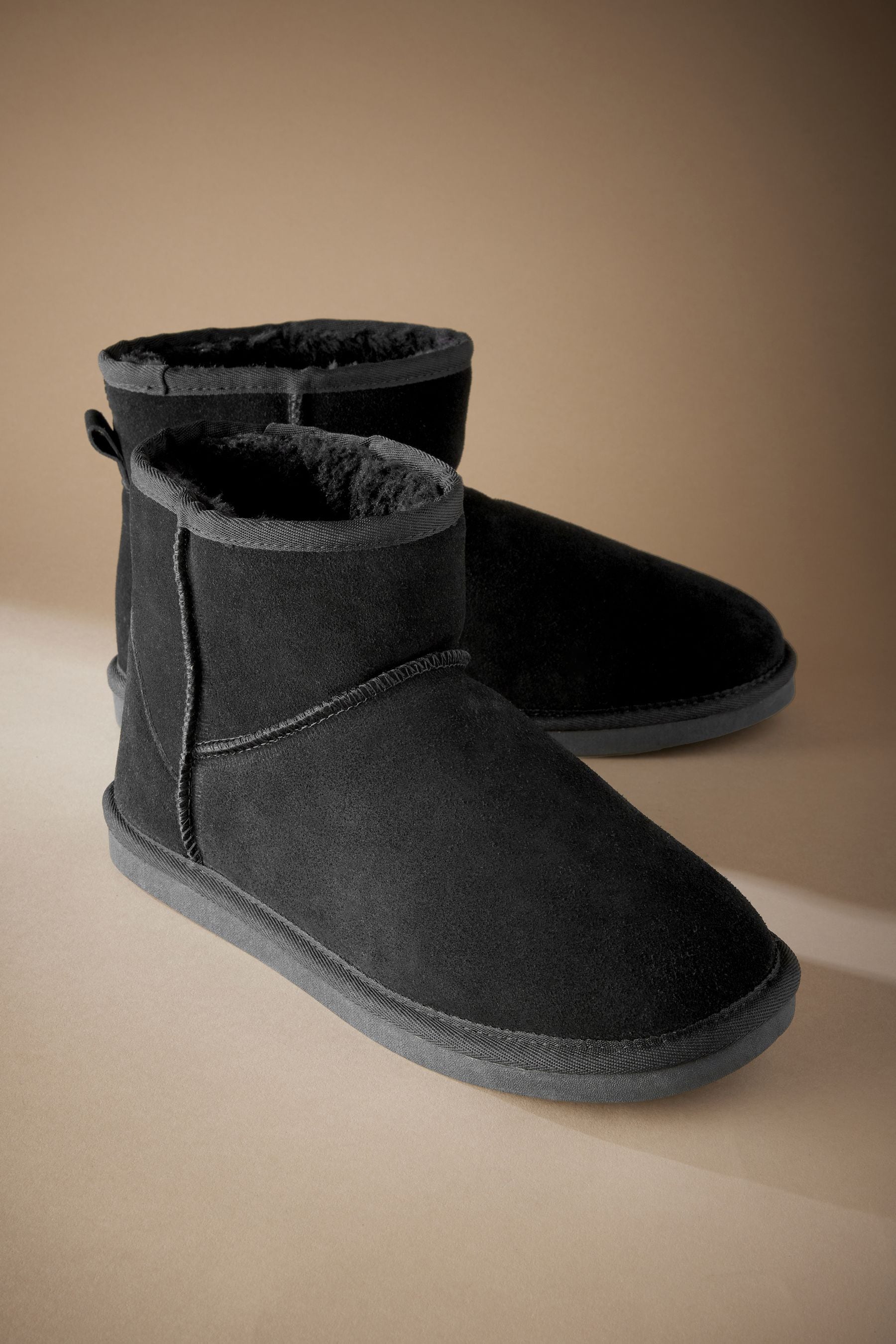 Black Signature Suede Slipper Boots