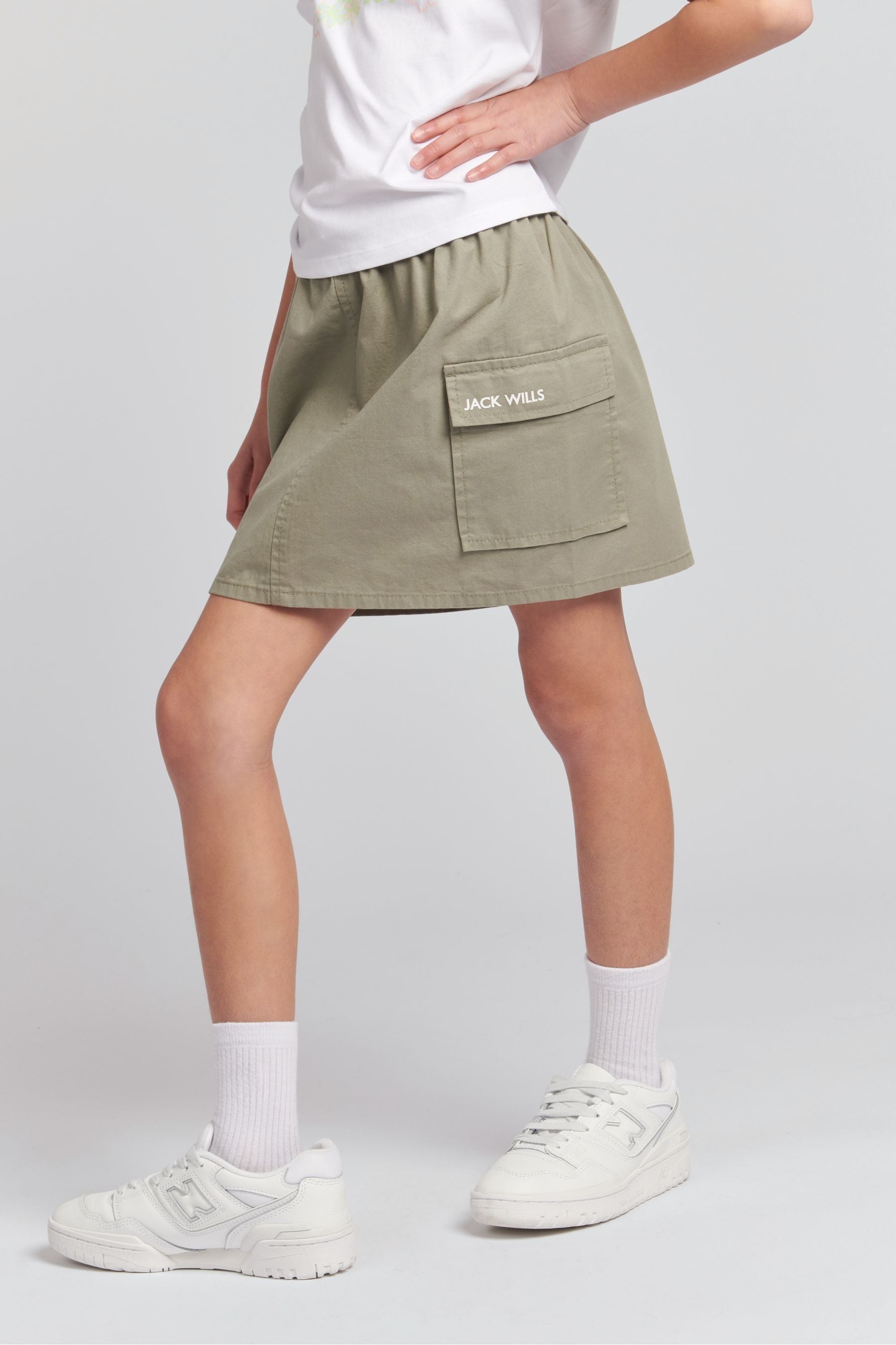 Buy Jack Wills Grey Girls Elastic Waist Cargo 100 Cotton Skirt from the Next UK online shop