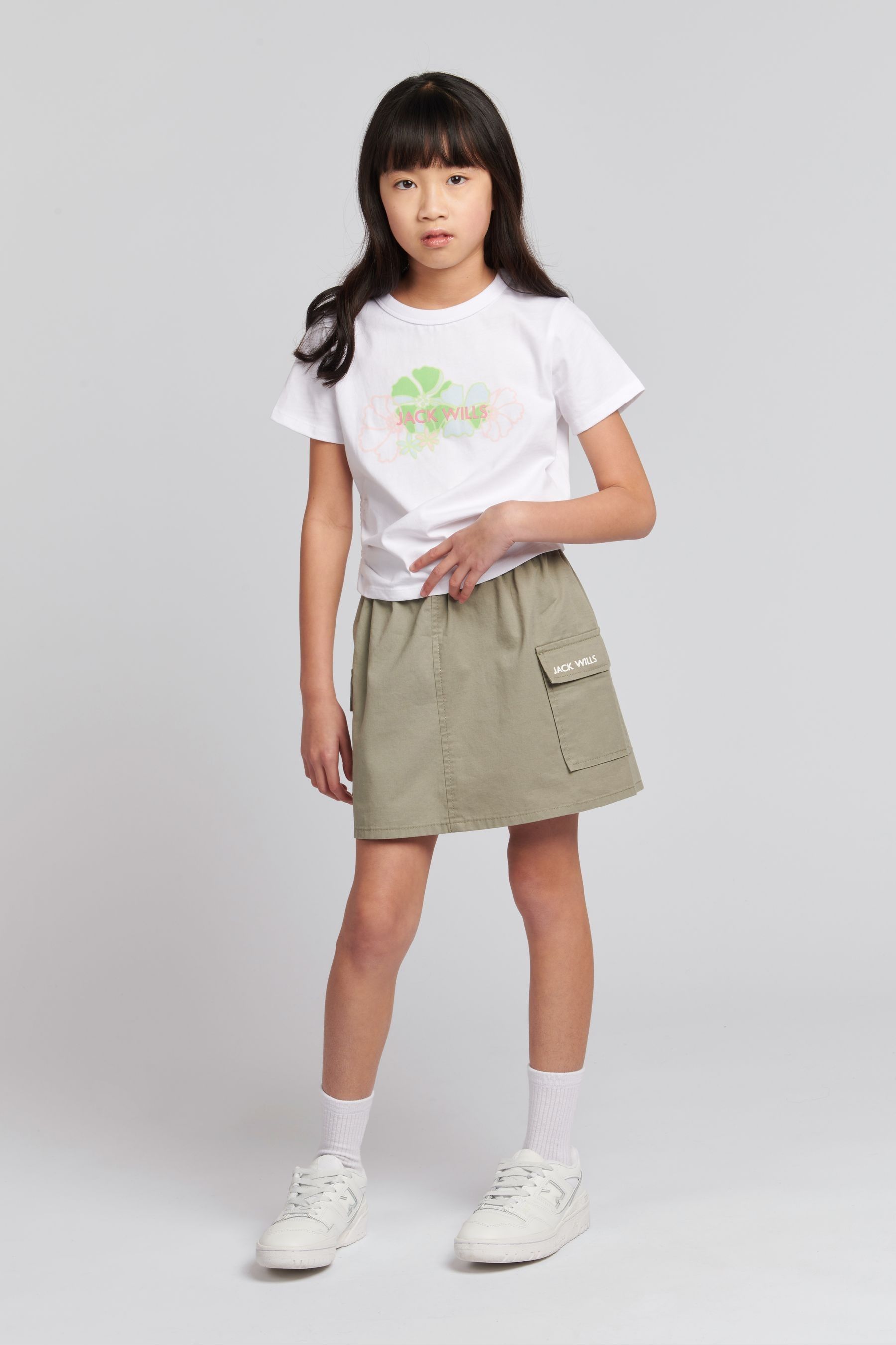 Buy Jack Wills Grey Girls Elastic Waist Cargo 100 Cotton Skirt from Next Luxembourg