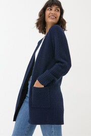 FatFace Navy Hannah Textured Knitted Cardigan - Image 1 of 5