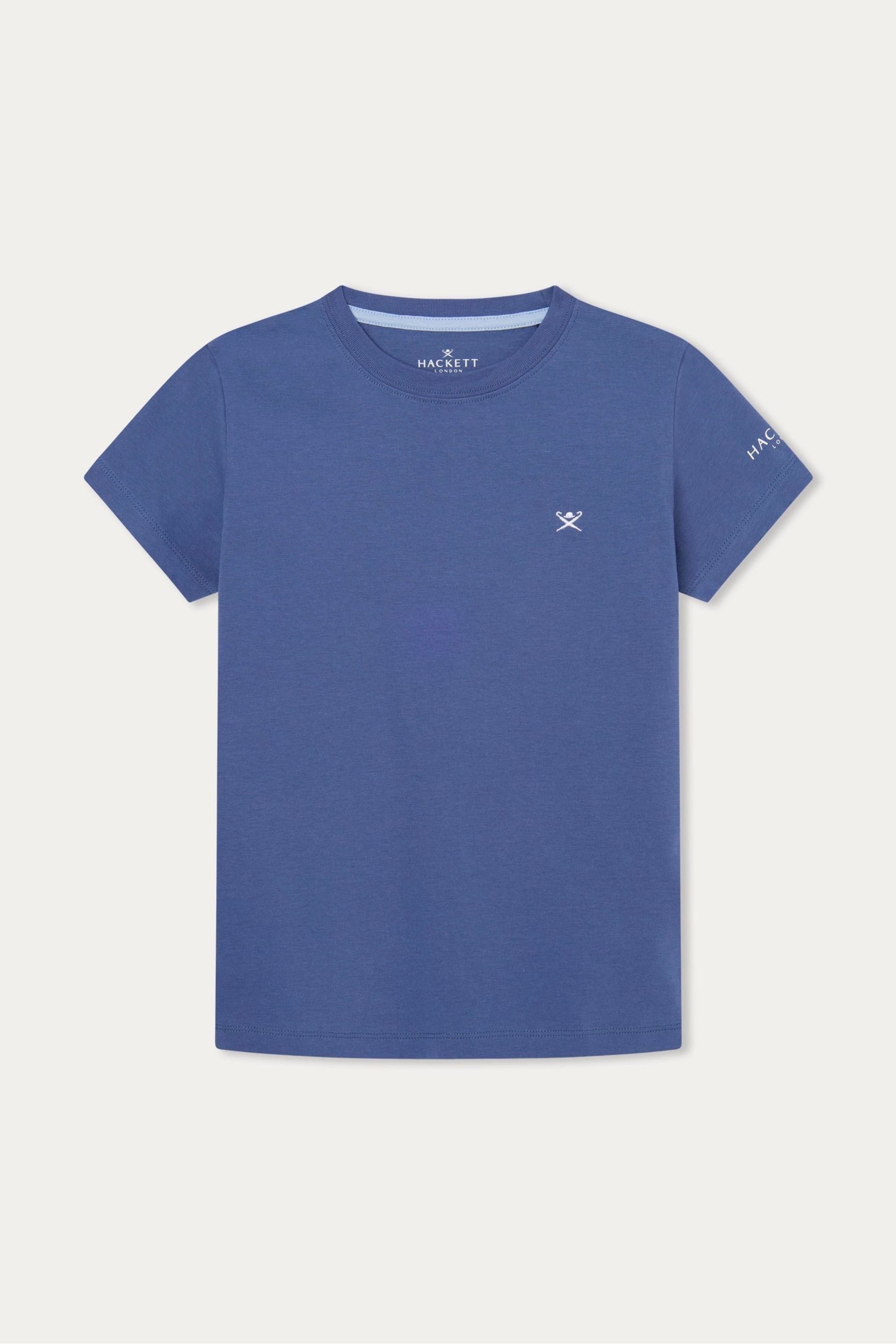 Hackett London Older Boys Blue Short Sleeve T-Shirt - Image 1 of 3