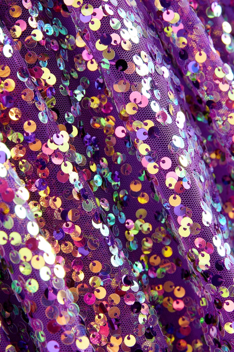 Purple Sequin Pull On Skirt (3-16yrs) - Image 7 of 7