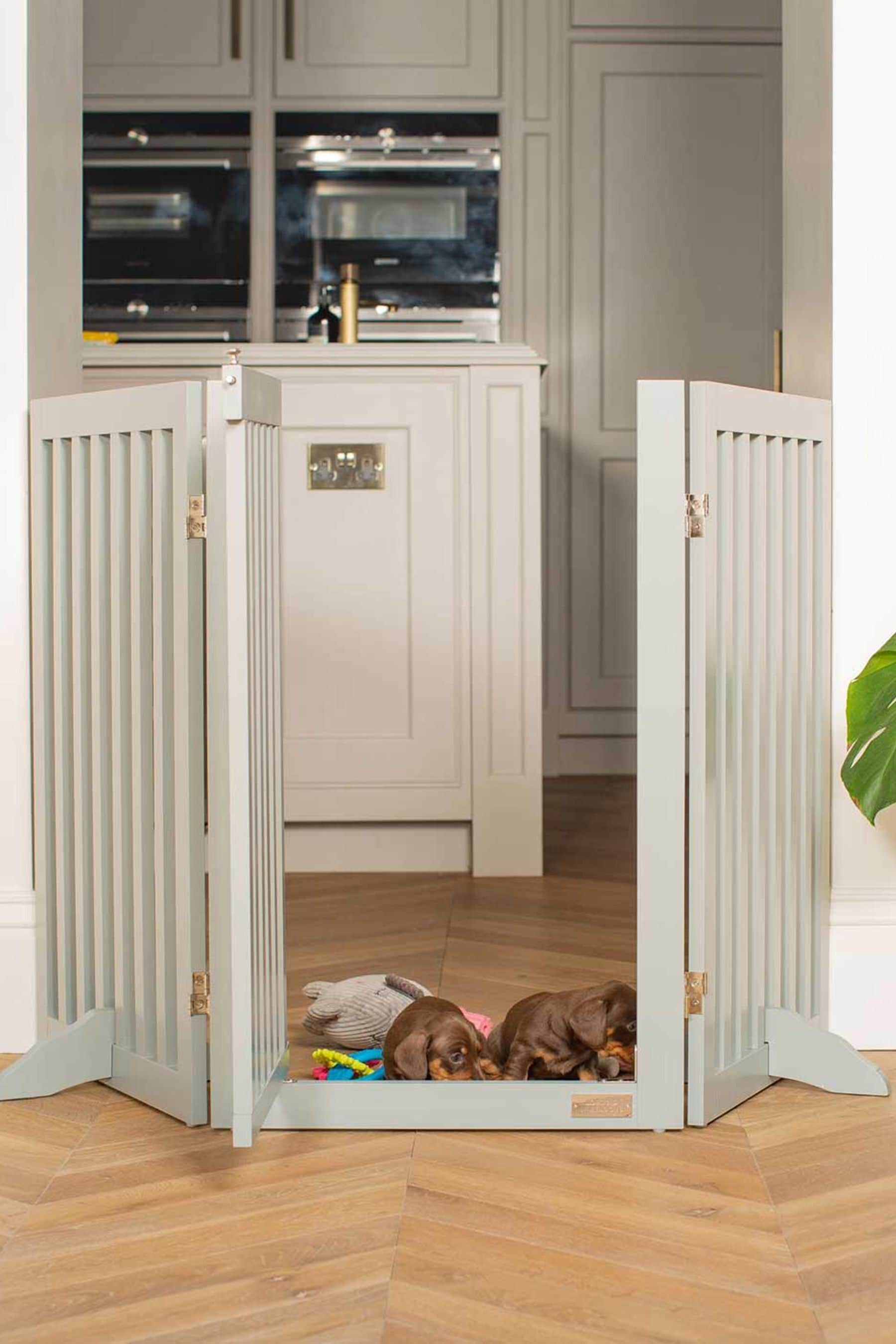 Grey dog gate best sale