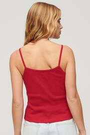 Superdry Red Athletic College Graphic Rib Cami Top - Image 2 of 6