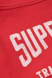 Superdry Red Athletic College Graphic Rib Cami Top - Image 6 of 6