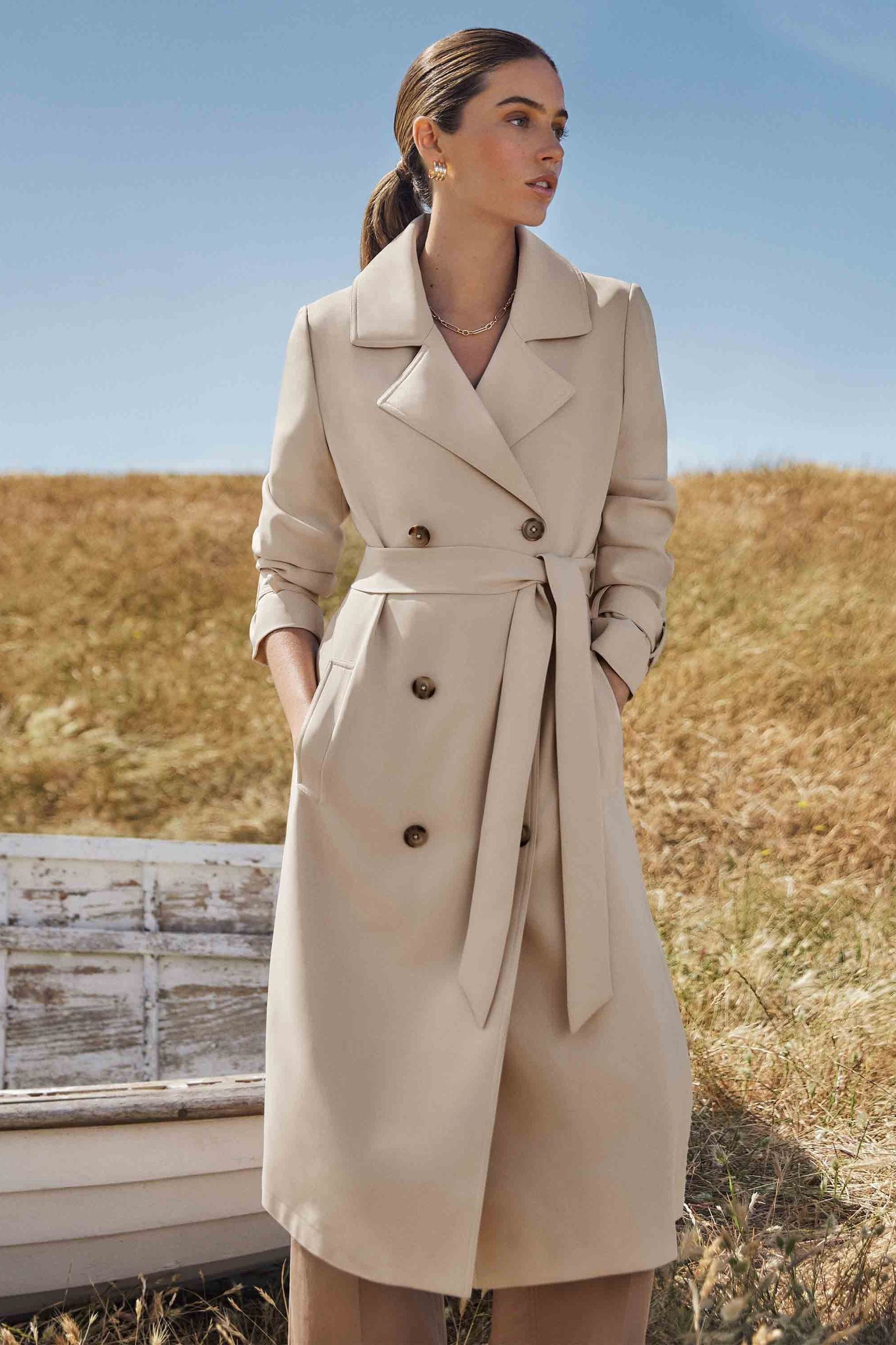Long soft trench coat discount