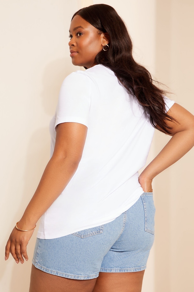 Curves Like These White Crew Neck T-Shirt - Image 4 of 4