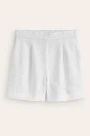 Boden White Hampstead 100% Linen Shorts - Image 5 of 5