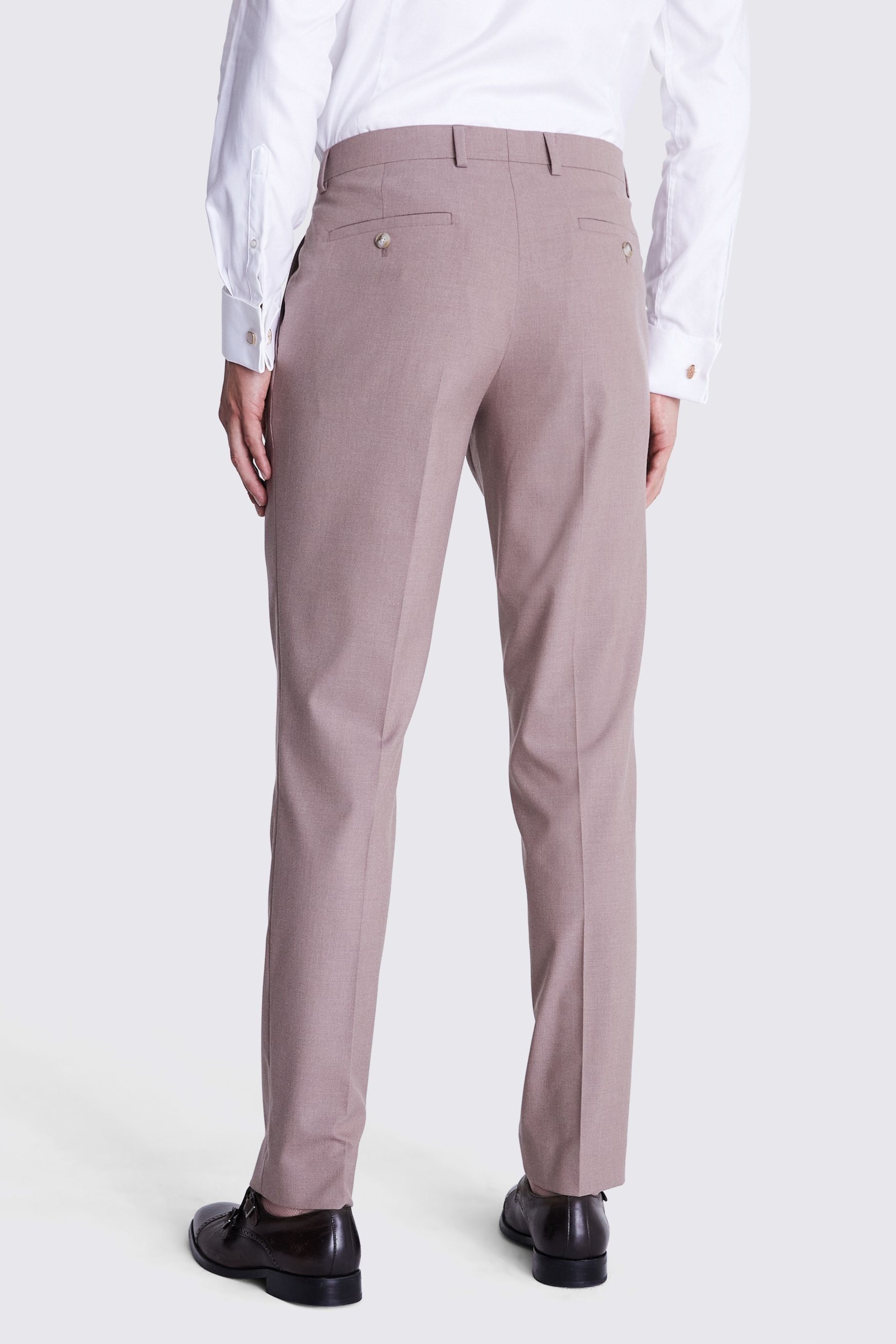 MOSS Dusty Purple Slim Fit Flannel Trousers - Image 2 of 3