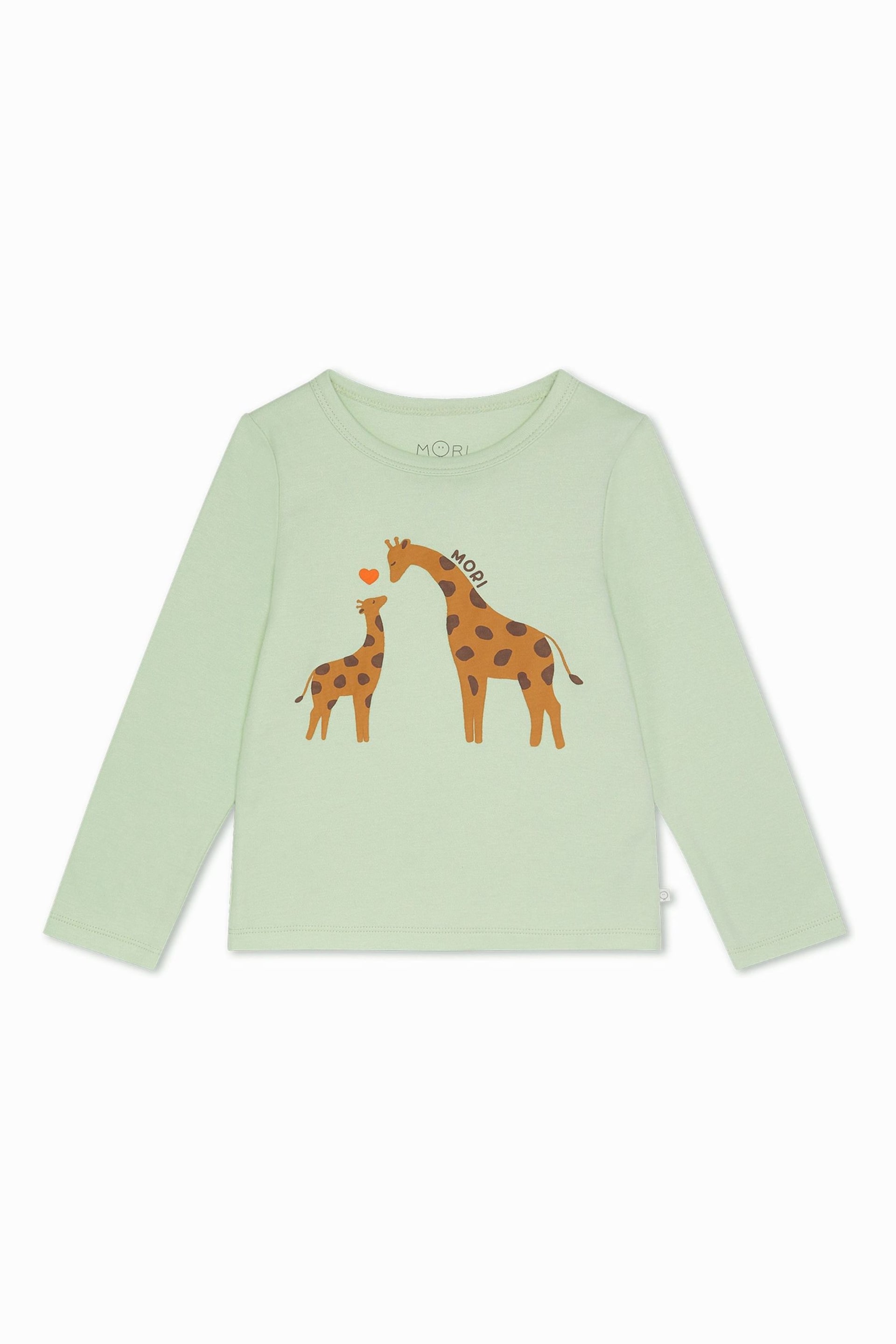 MORI Cream Organic Cotton & Bamboo Giraffe Long Sleeve T-Shirt - Image 1 of 1