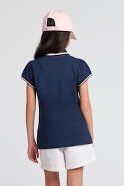 U.S. Polo Assn. Girls Cap Sleeve 100% Cotton Polo Shirt - Image 3 of 4