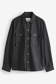 Black 100% Cotton Twin Pocket Shacket - Image 1 of 3