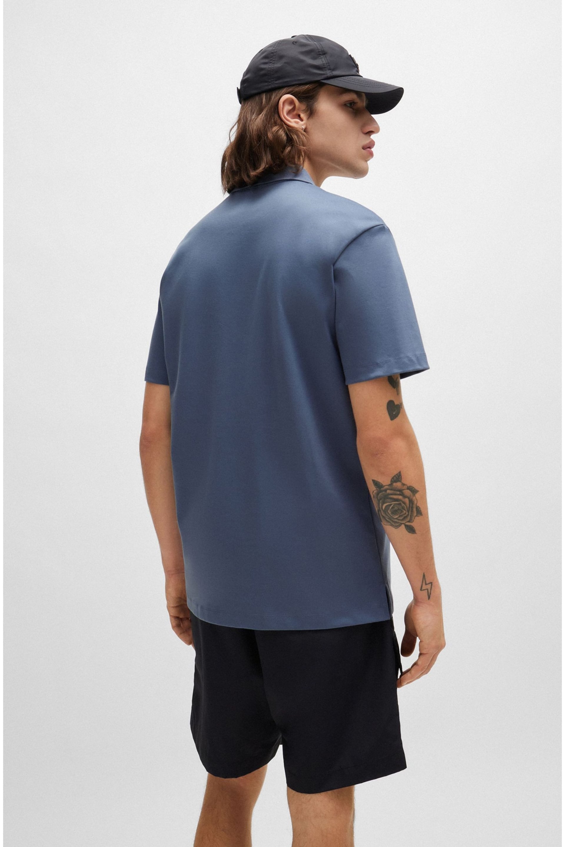 HUGO Interlock-Cotton Polo Shirt With Stacked Logo - Image 3 of 5