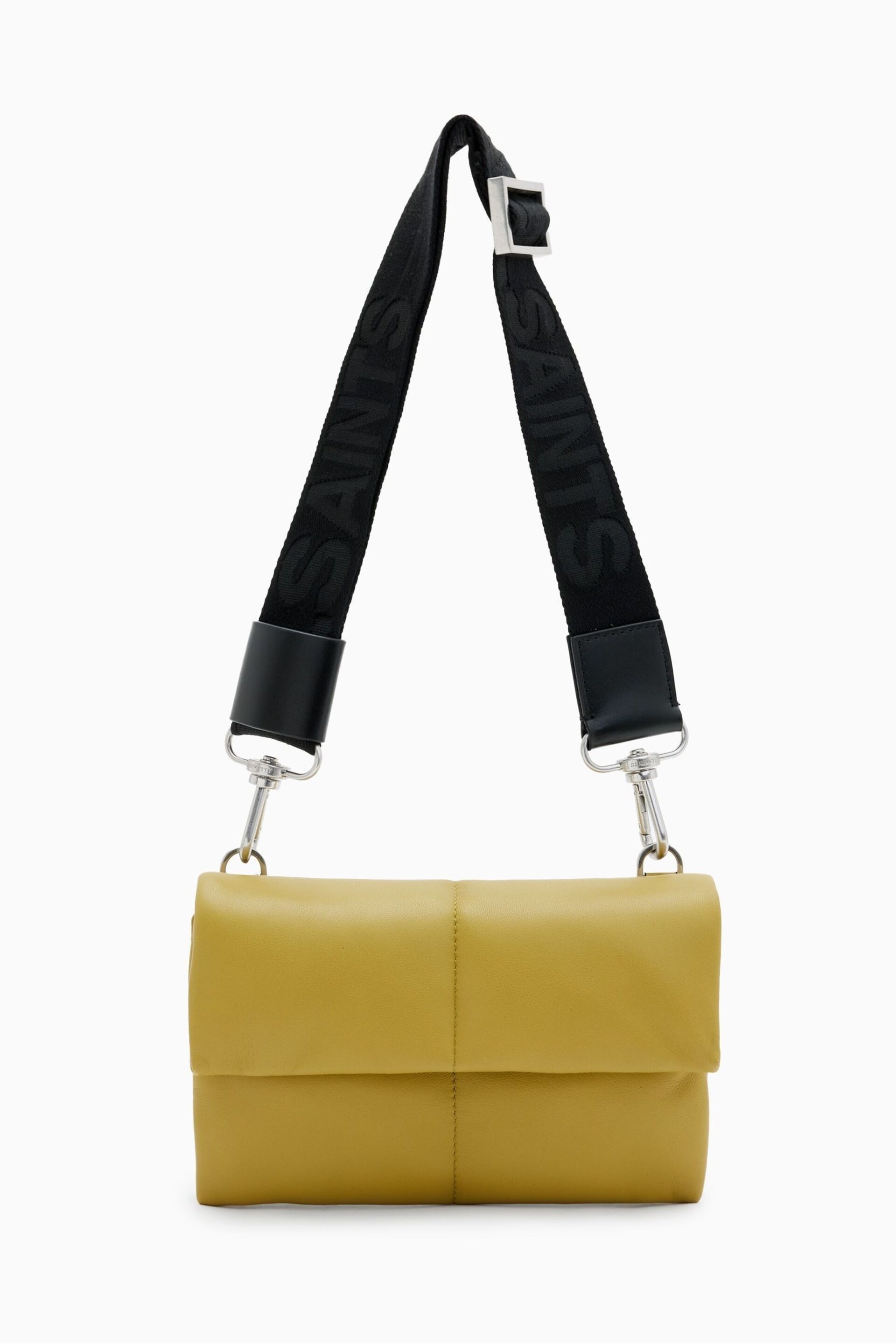 AllSaints Green Ezra Quilt Cross-Body Bag - Image 3 of 7