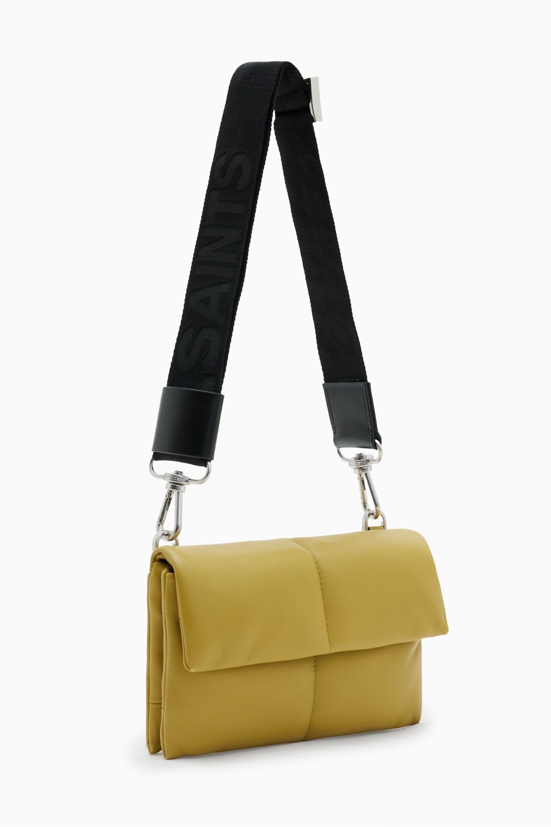 AllSaints Green Ezra Quilt Cross-Body Bag - Image 4 of 7