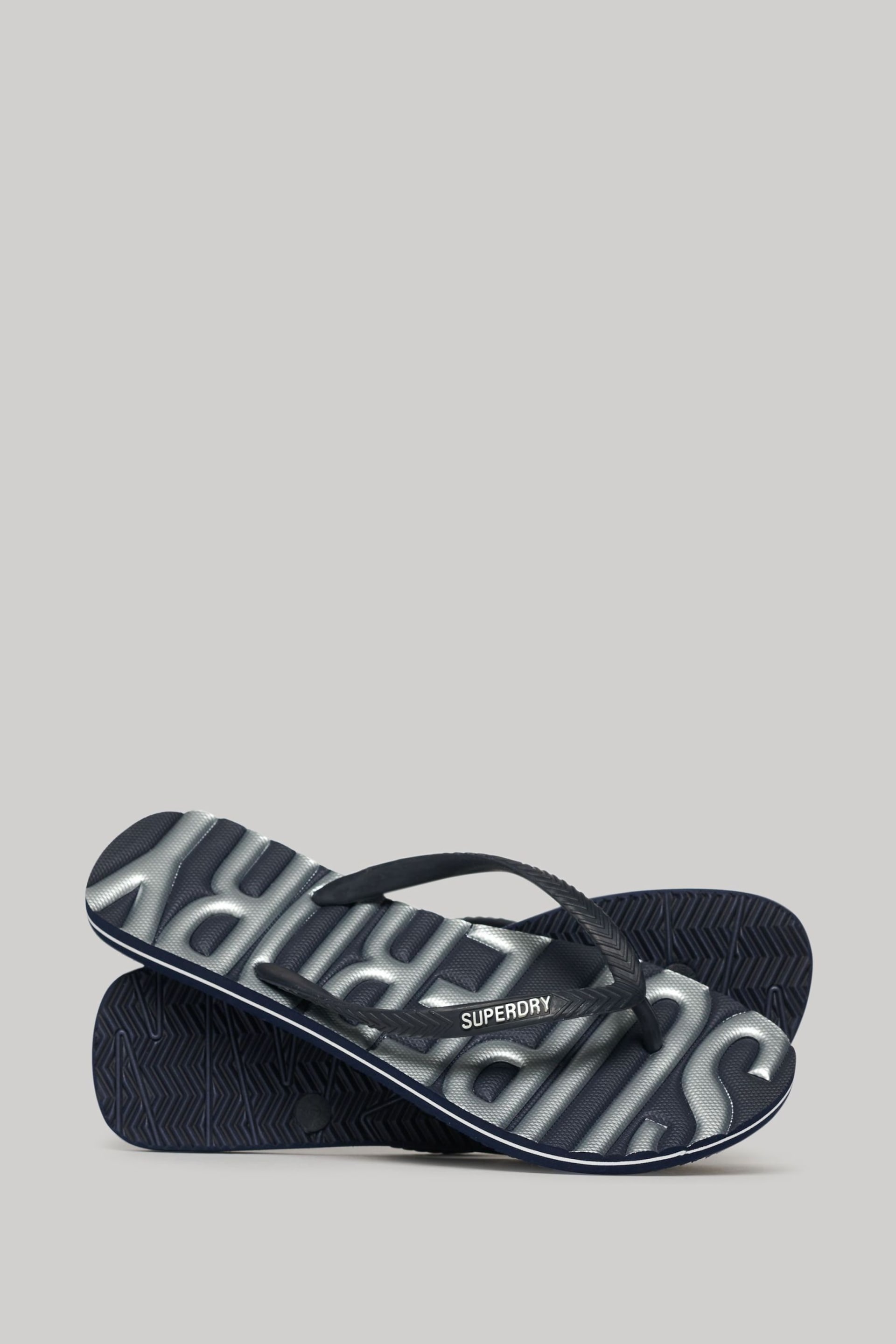 Superdry Blue Vintage Vegan Flip Flops - Image 1 of 3